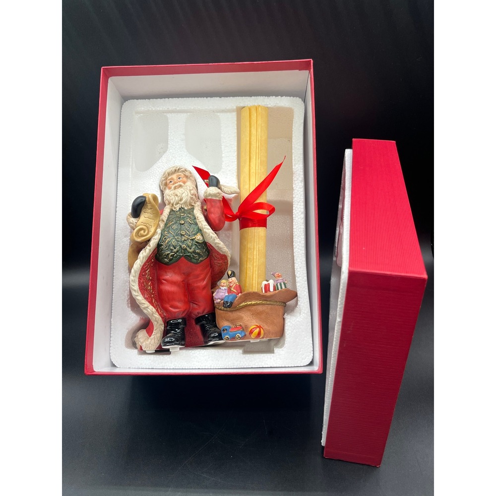 PartyLite Old World Santa Claus Figurine Tealight Holder Red Green P7262 Retired - Picture 12 of 13